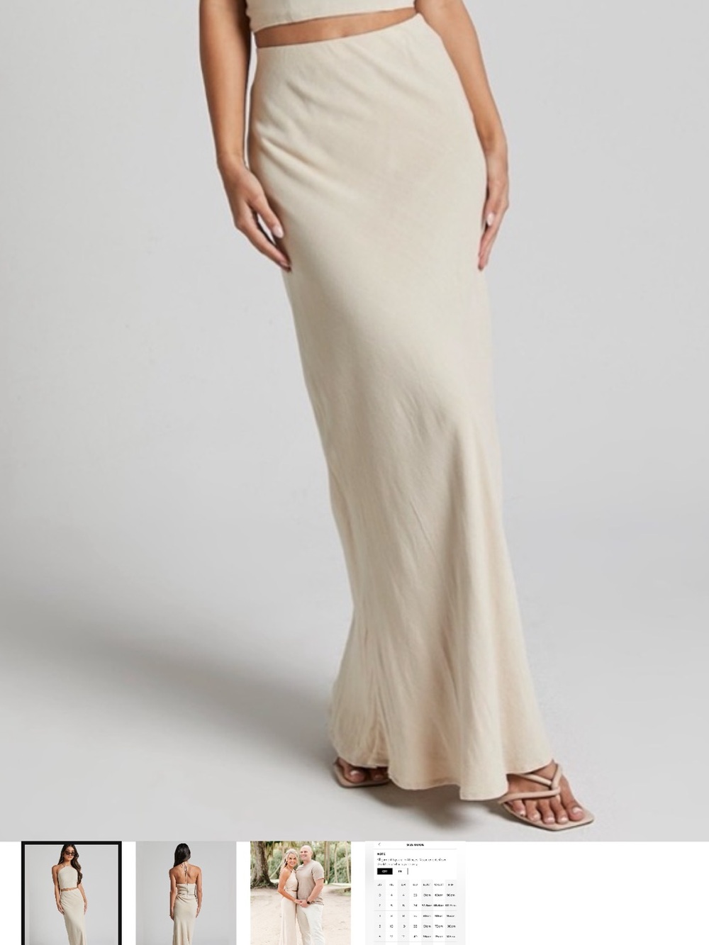 Showpo Cream Lightweight maxi skirt
